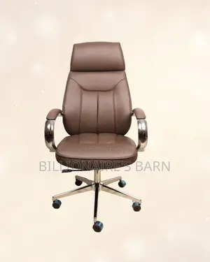 Brown Executive Leather Office Chair — High-Density Foam Seat #295