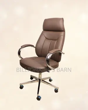 Brown Executive Leather Office Chair — High-Density Foam Seat #295