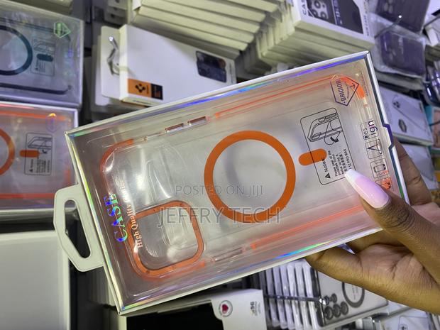 Niyotily iPhone 12 Pro Max Orange Magsafe Clear Case - thumbnail 3