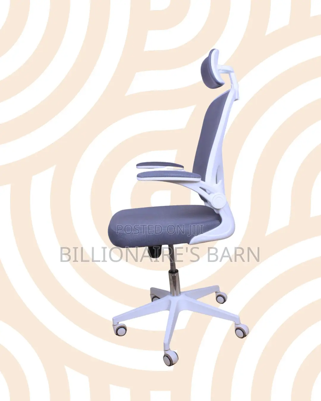 Space-Saving White Ergonomic Office Chair | Scratch-Resistant Finish