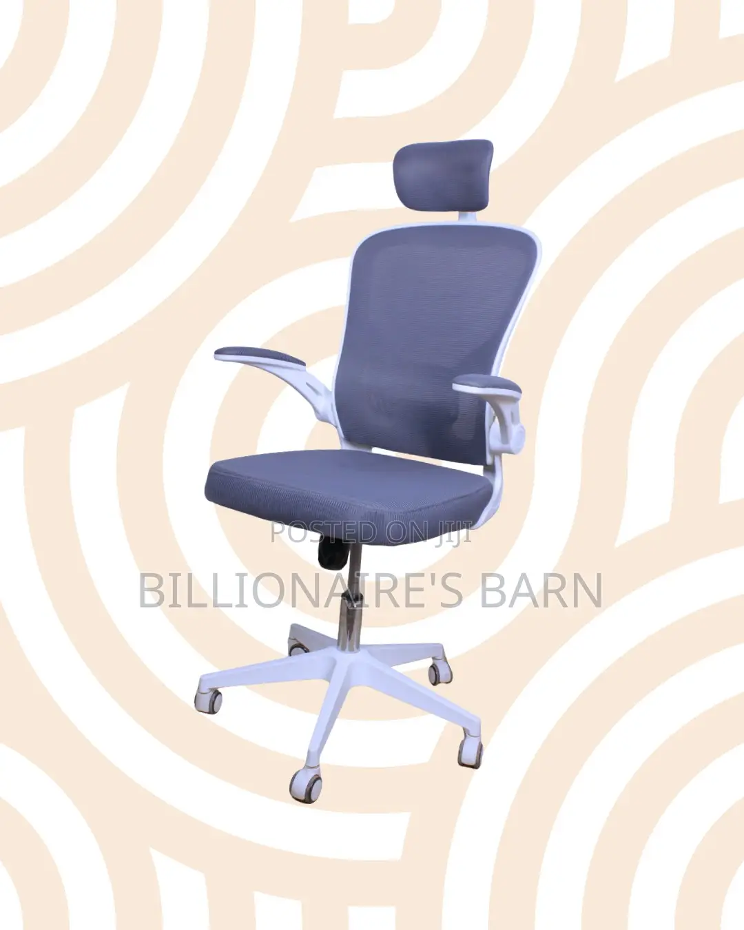 Space-Saving White Ergonomic Office Chair | Scratch-Resistant Finish