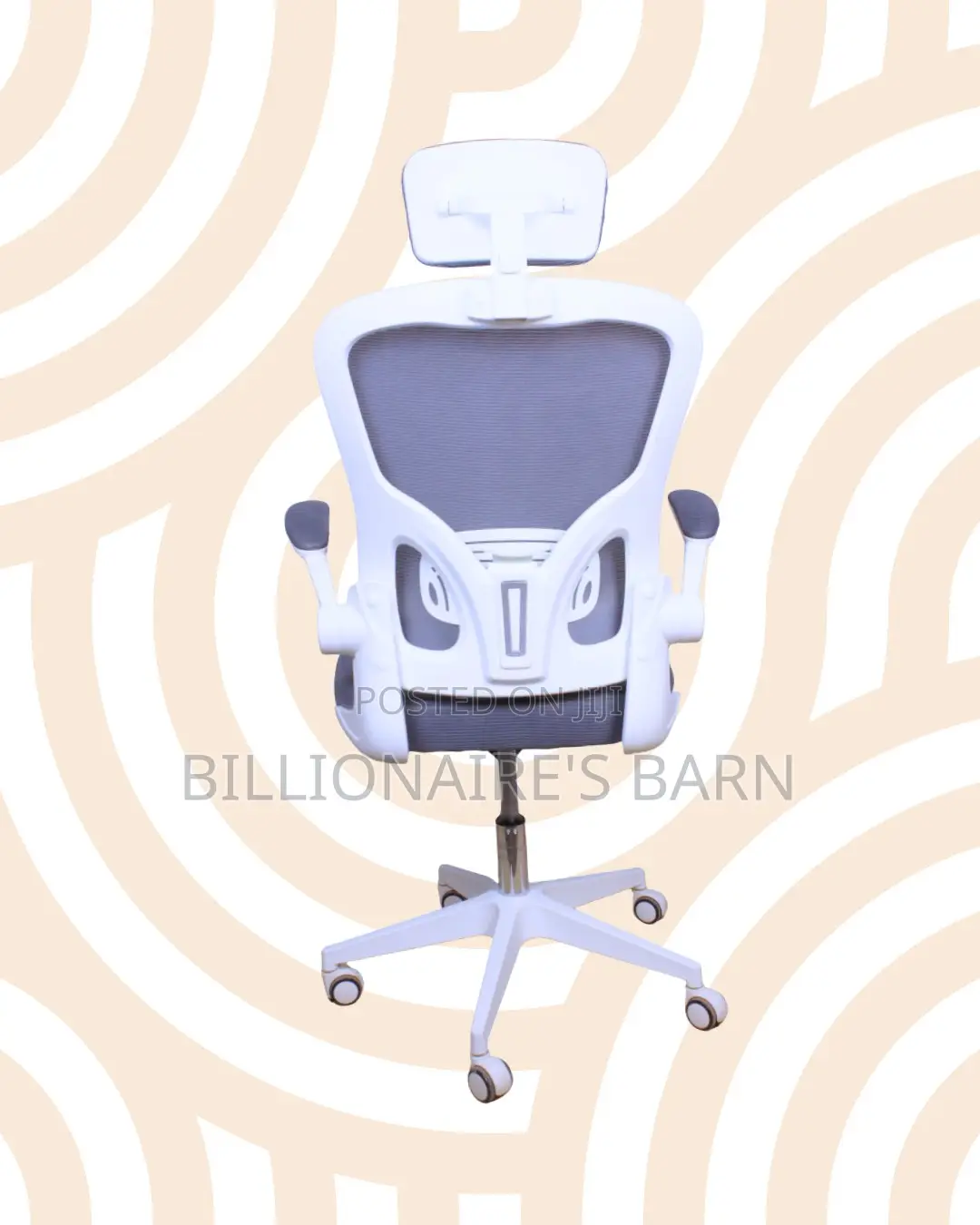 Space-Saving White Ergonomic Office Chair | Scratch-Resistant Finish