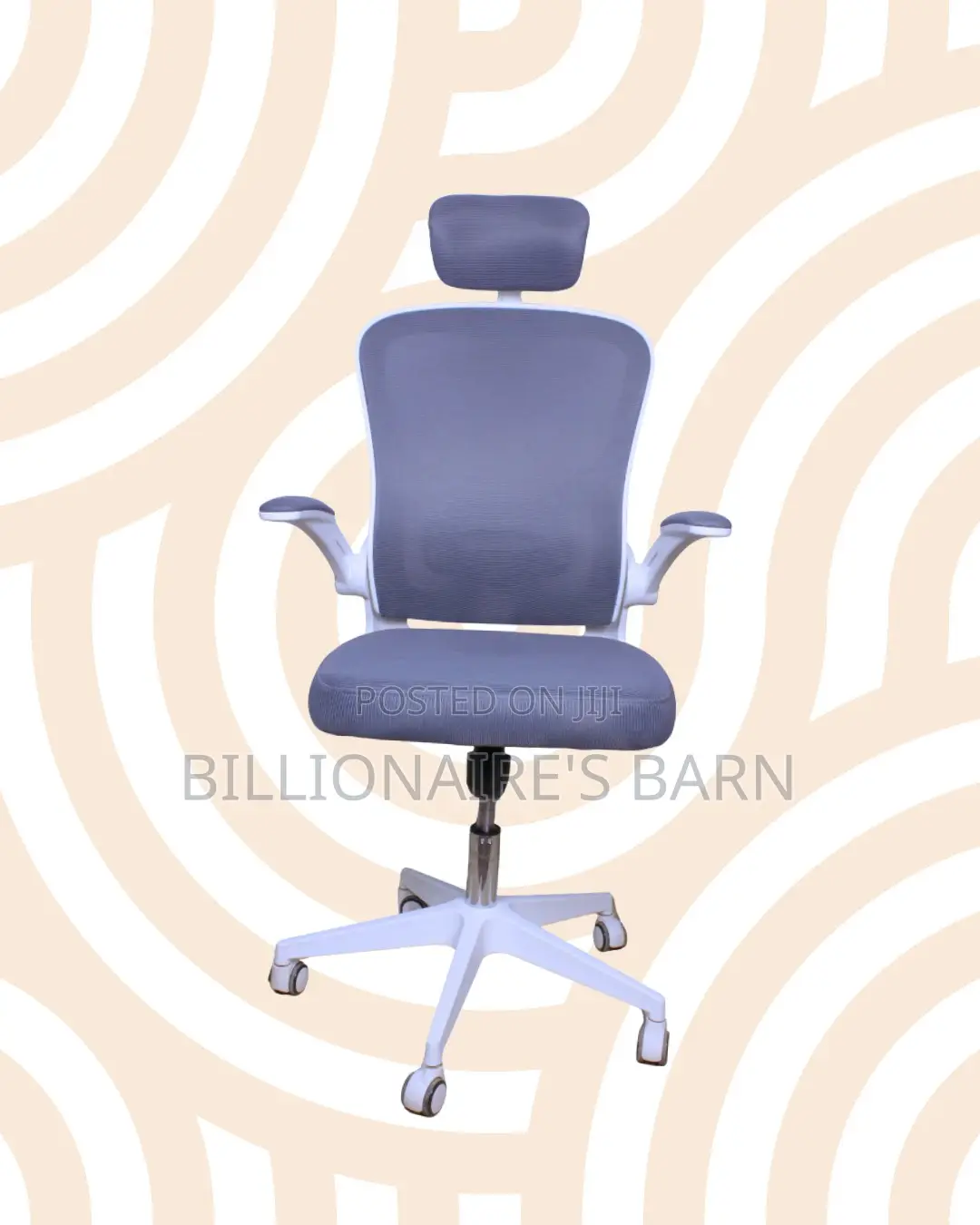 Space-Saving White Ergonomic Office Chair | Scratch-Resistant Finish