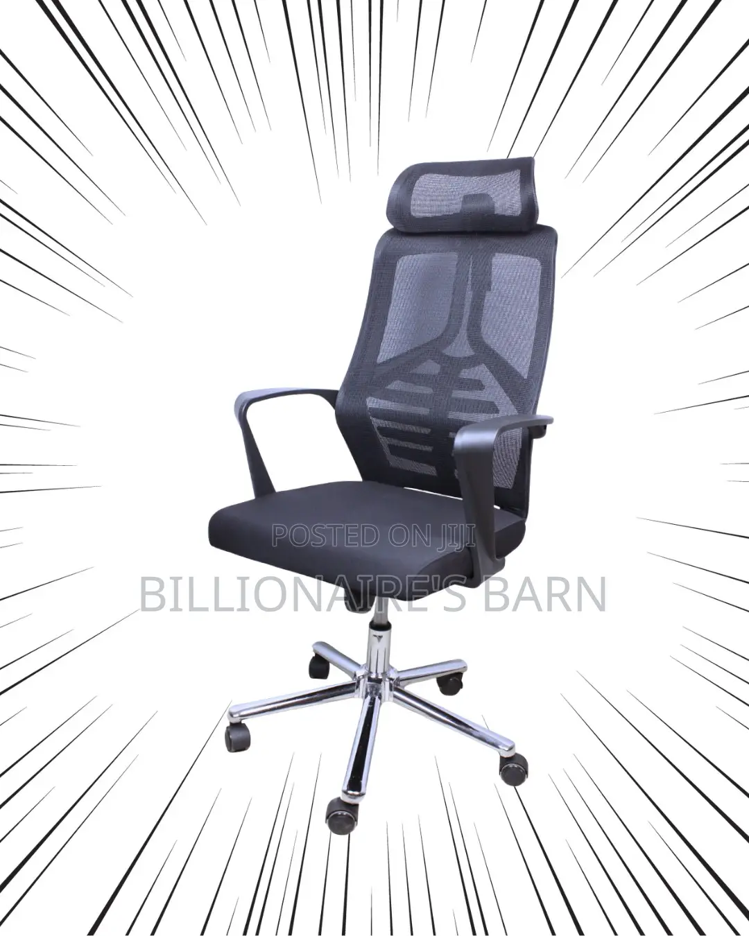 High Back Mesh Office Chair | Comfy Adjustable Height