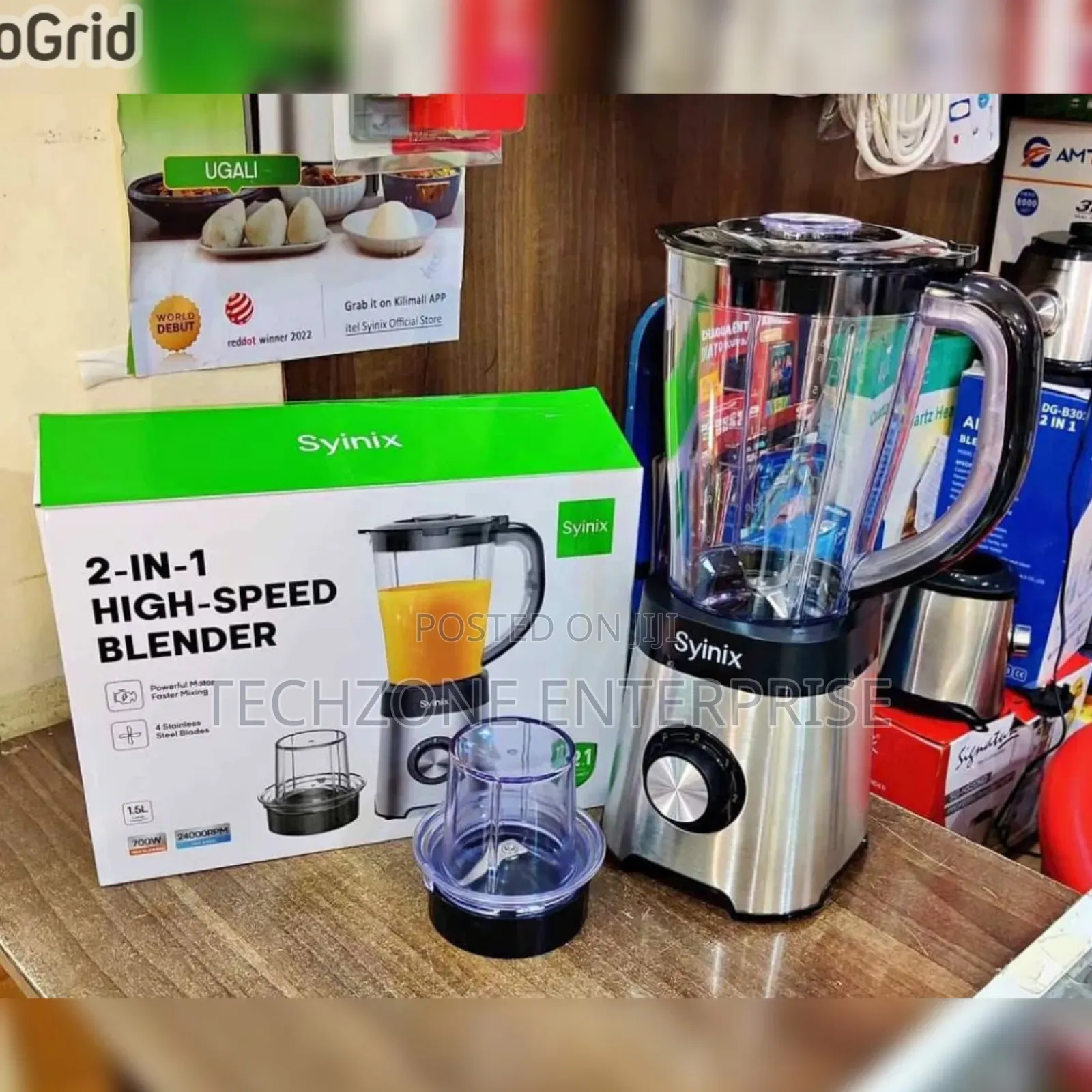 Syinix 2-in-1 Blender – 700w With Stainless Steel Blades 
