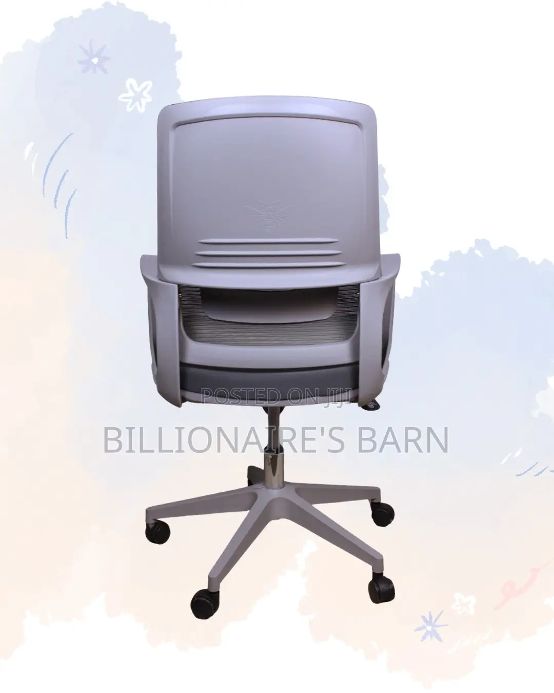 Grey Ergonomic Mesh Office Chair | Stylish Padded Armrests