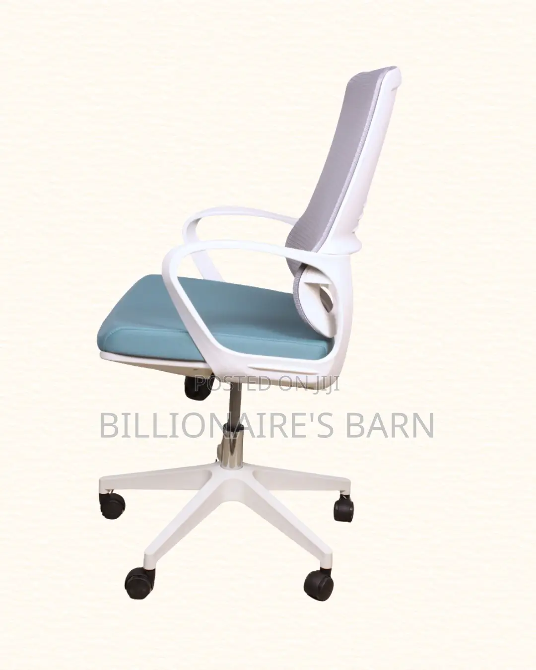 Durable White Ergonomic Mesh Office Chair | Swivel Base