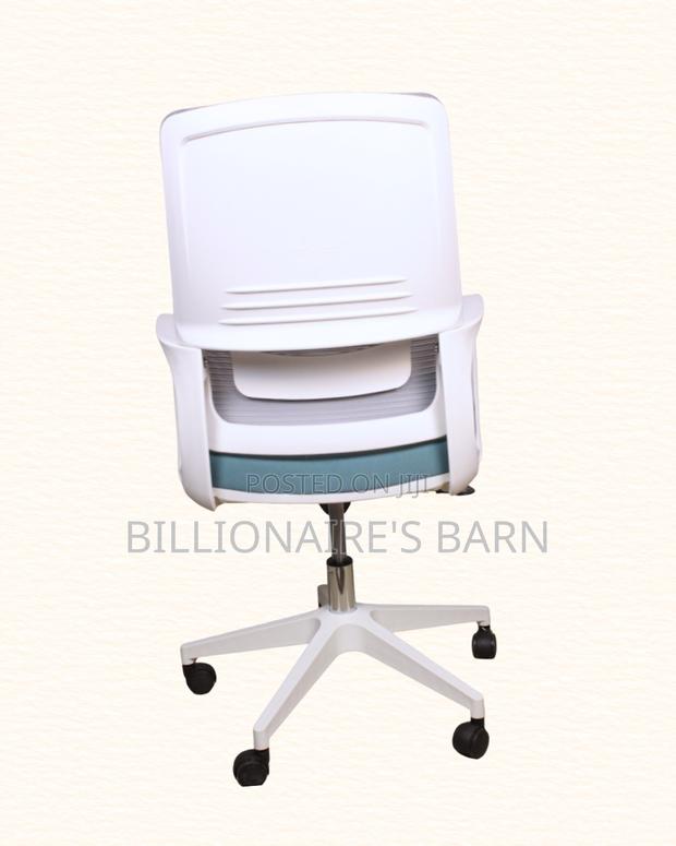 Durable White Ergonomic Mesh Office Chair | Swivel Base - thumbnail 2