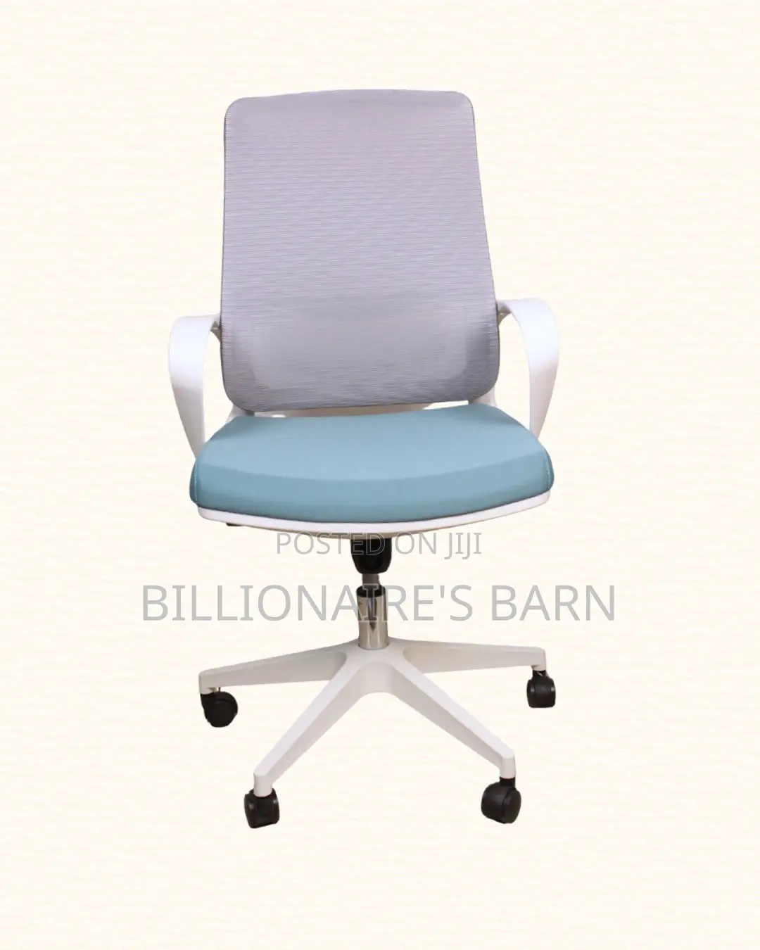 Durable White Ergonomic Mesh Office Chair | Swivel Base