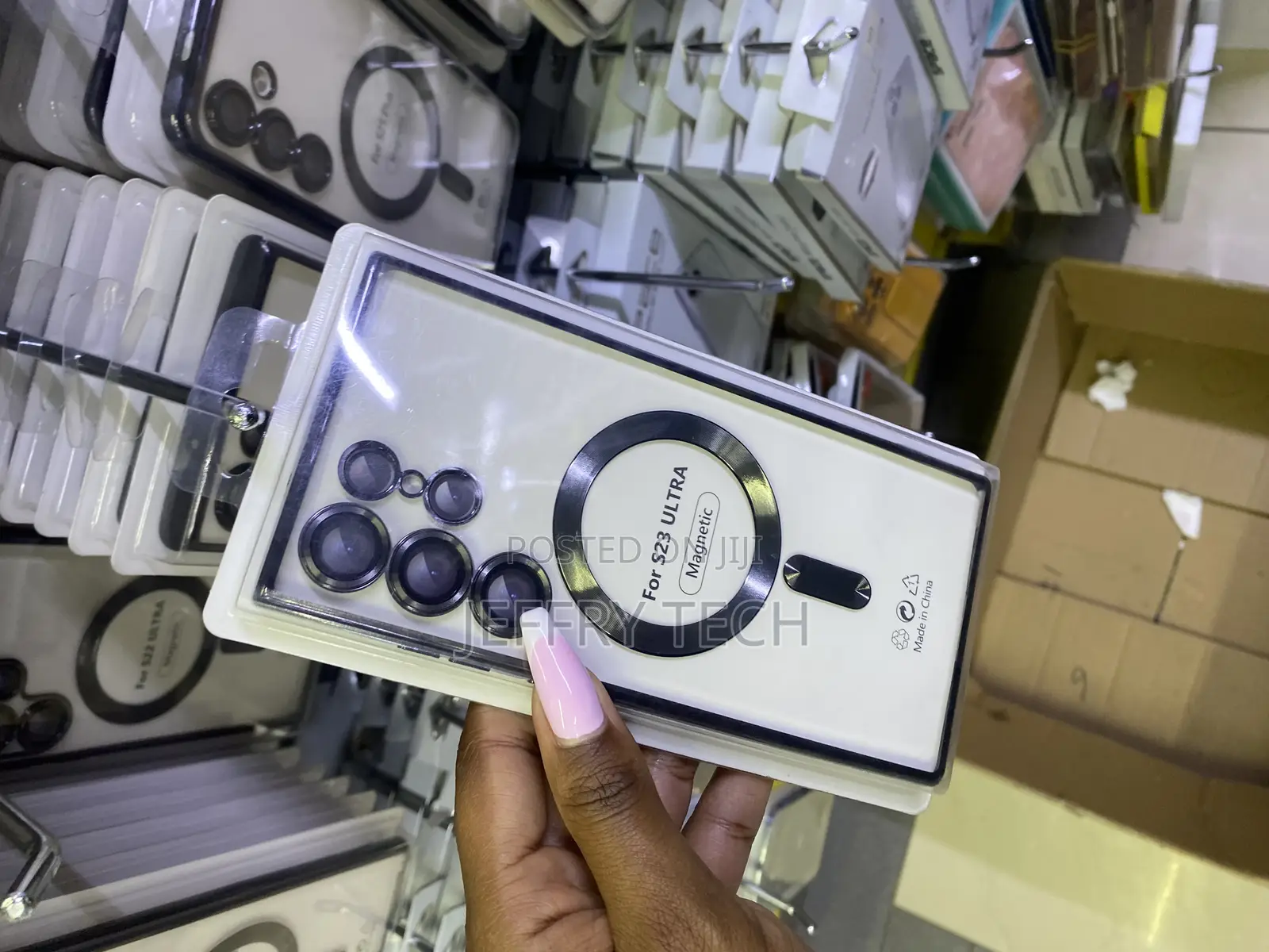 Raleavo Magnetic Case for Samsung Galaxy S23 Ultra Clear