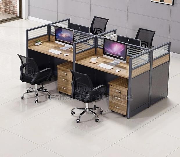 Office Desk: Four Way Large Space Occupy Office Workstation