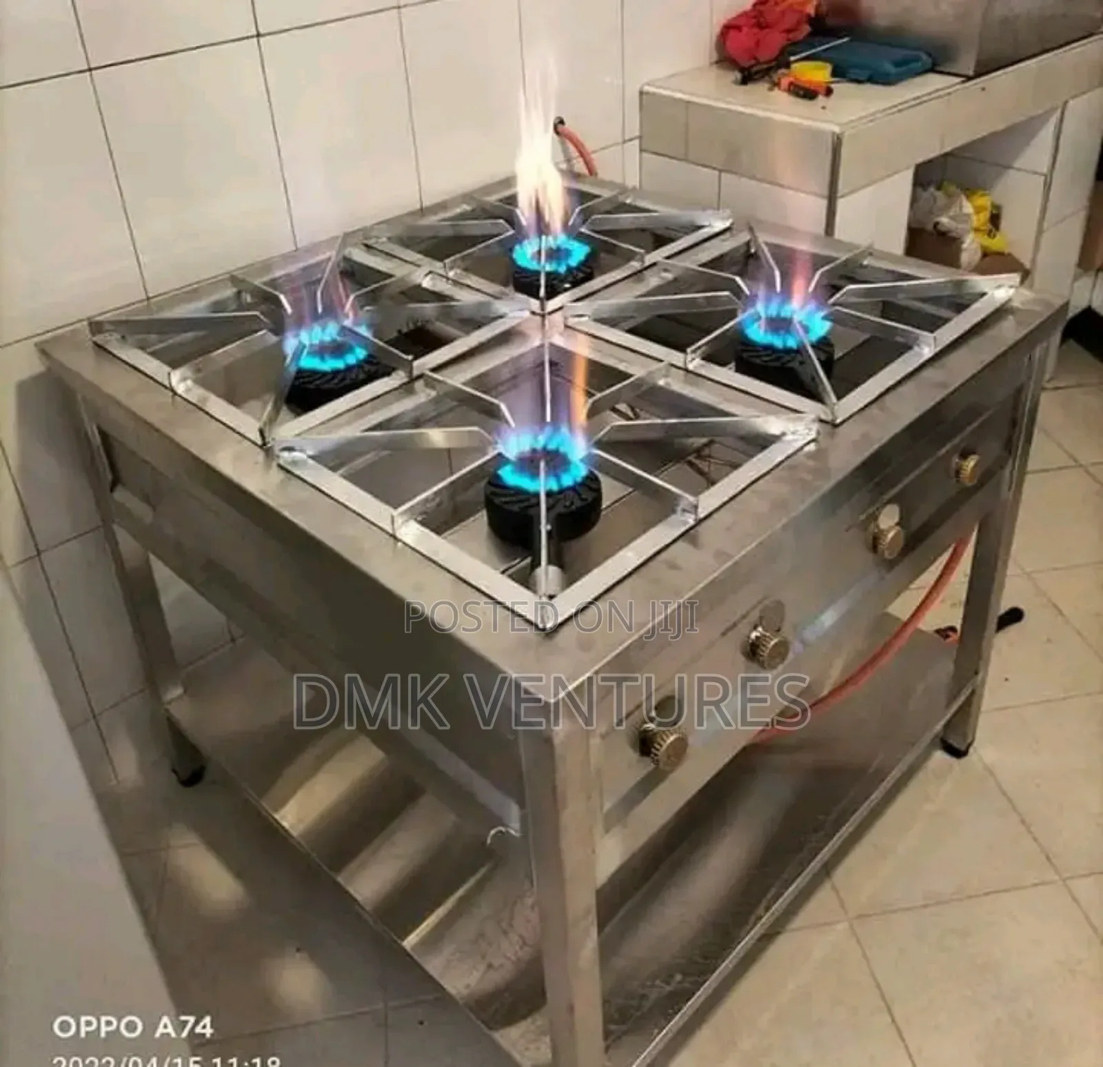 Fine Stainless Four Burner Gas Cooker Jiko