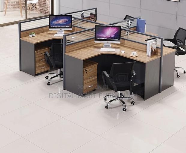 Office Desk: Four Way Large Space Occupy Office Workstation - thumbnail 2