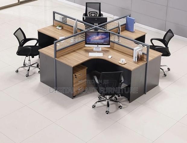 Office Desk: Four Way Large Space Occupy Office Workstation - thumbnail 3