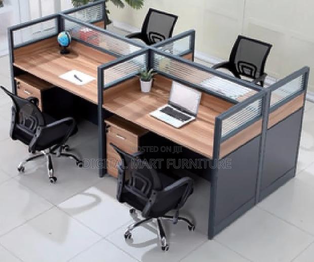 Office Desk: Four Way Large Space Occupy Office Workstation - thumbnail 5