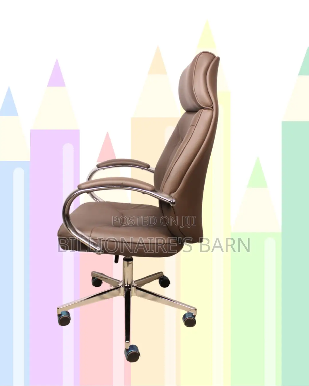 Brown Executive Leather Office Chair (High-Back) — Fast Seller