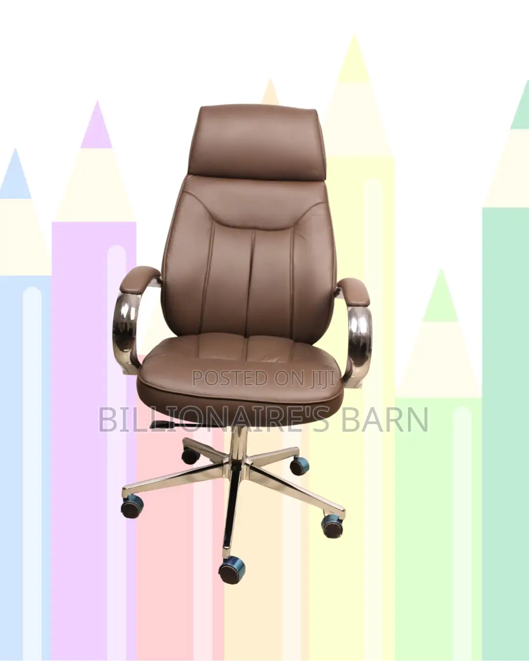 Brown Executive Leather Office Chair (High-Back) — Fast Seller