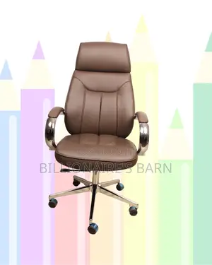 Brown Executive Leather Office Chair (High-Back) — Fast Seller