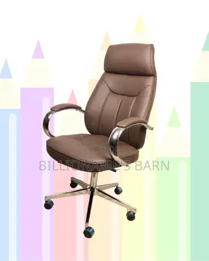 Brown Executive Leather Office Chair (High-Back) — Fast Seller