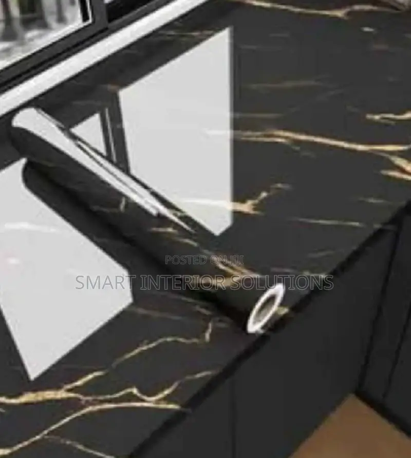 Marble Black Contact Paper