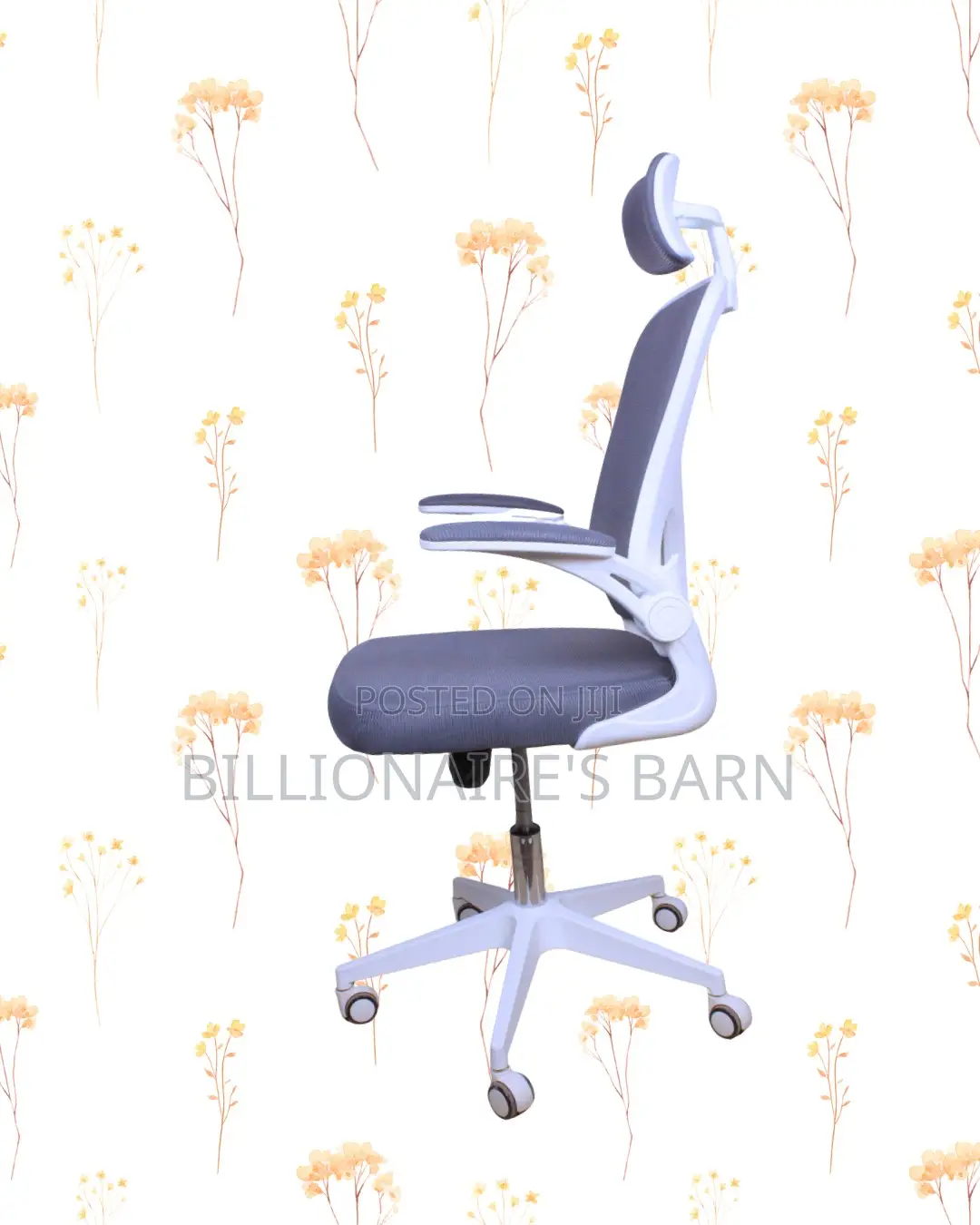 Sleek White Ergonomic Office Chair — Easy to Clean