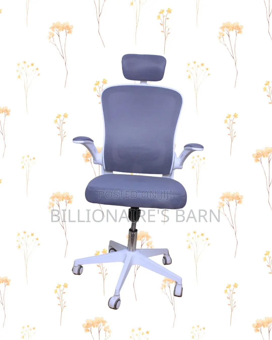 Sleek White Ergonomic Office Chair — Easy to Clean
