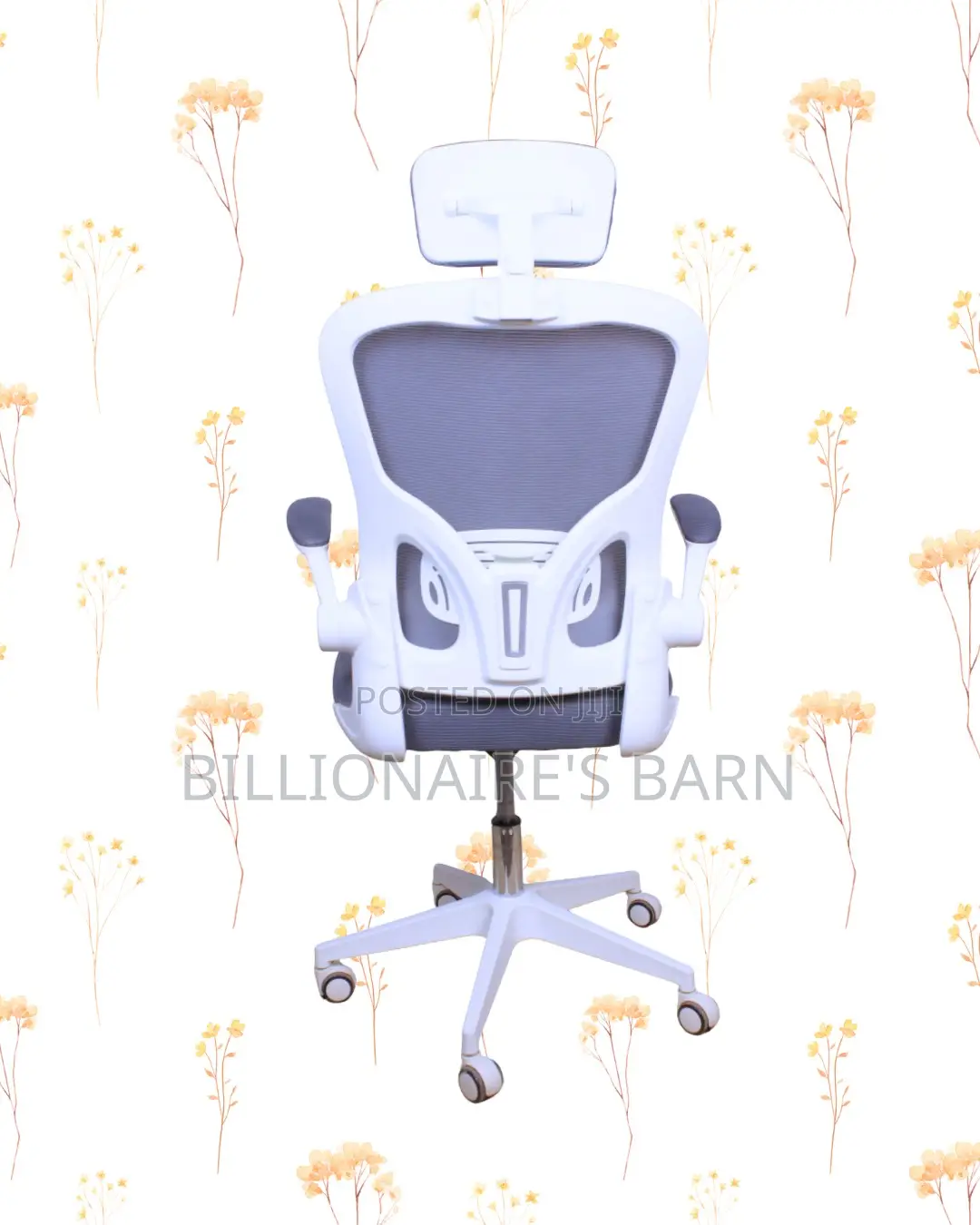 Sleek White Ergonomic Office Chair — Easy to Clean