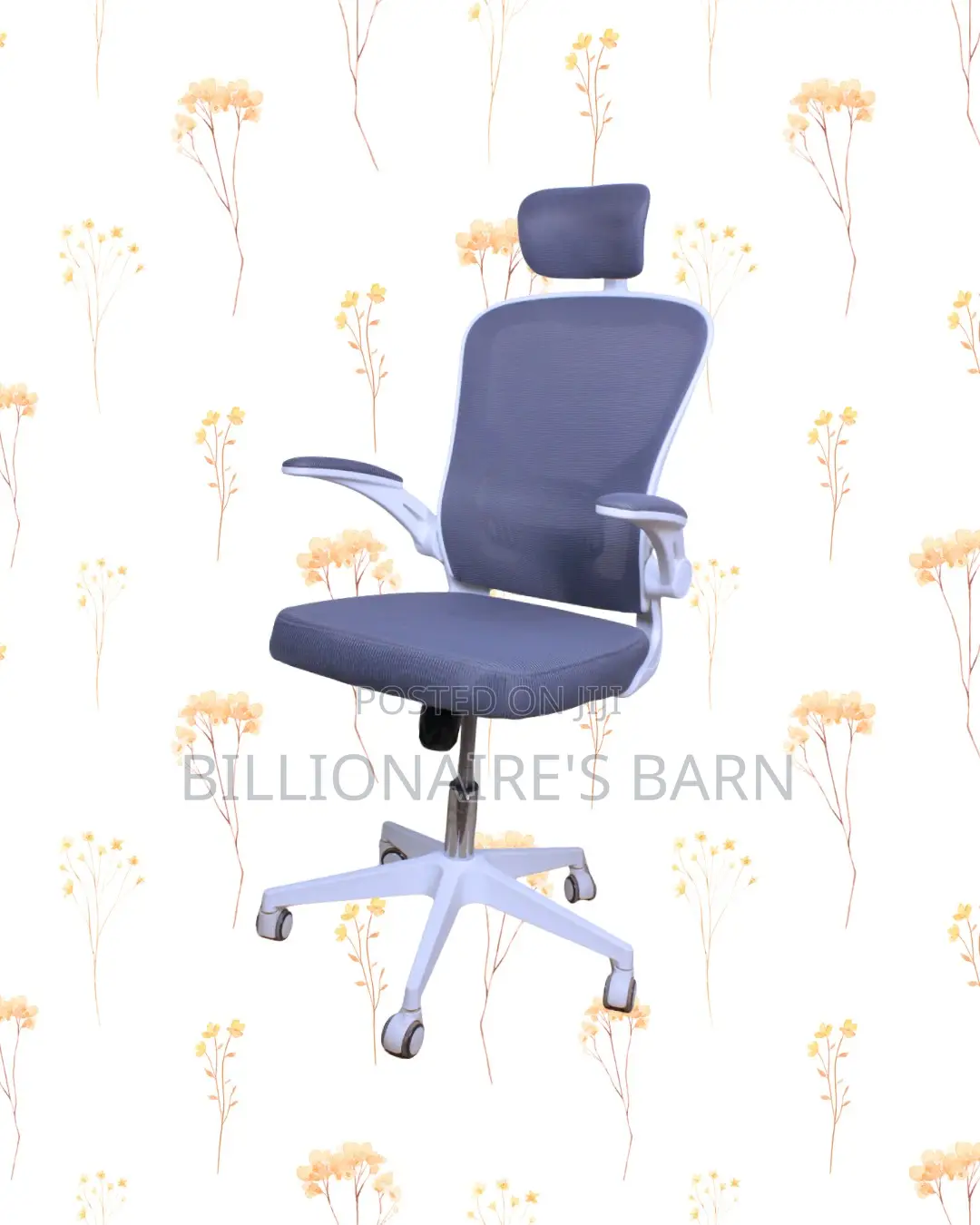 Sleek White Ergonomic Office Chair — Easy to Clean