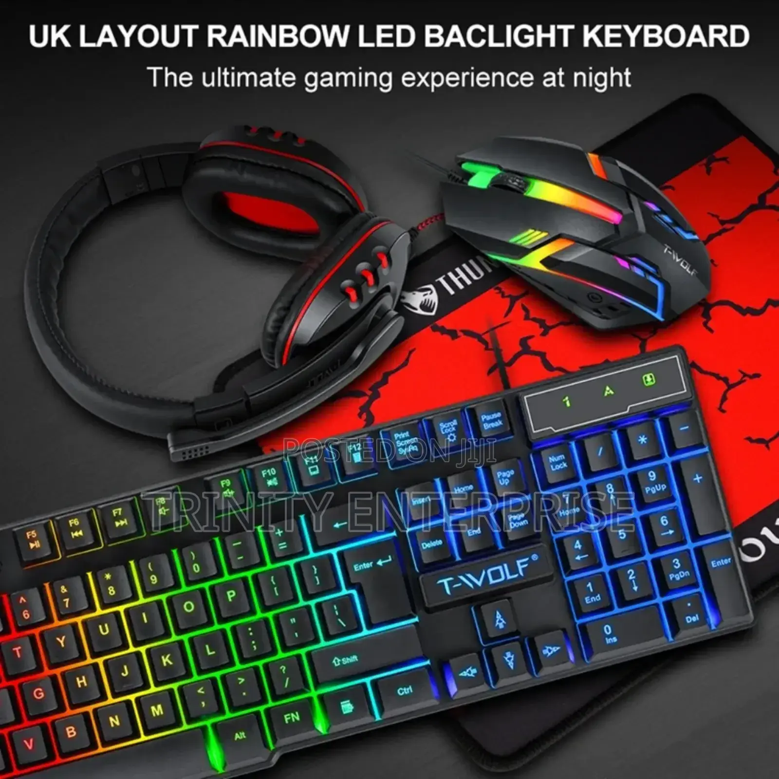 Keyboard and Mouse Speaker Headphones Pads Combos Kit