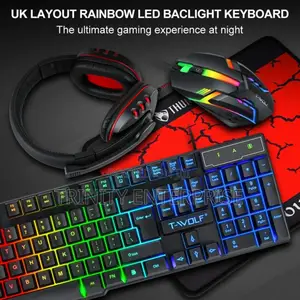 Keyboard and Mouse Speaker Headphones Pads Combos Kit
