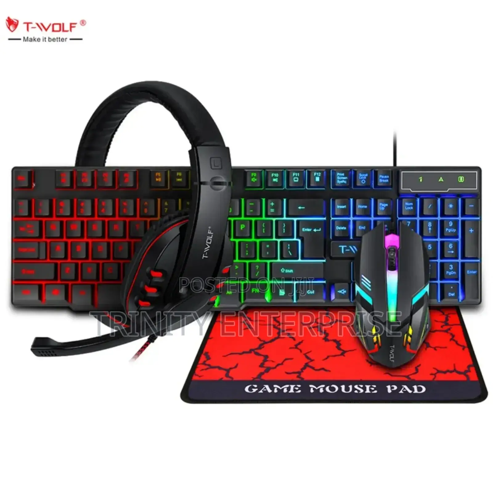 Keyboard and Mouse Speaker Headphones Pads Combos Kit