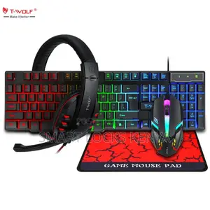 Keyboard and Mouse Speaker Headphones Pads Combos Kit