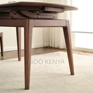 Home Dining Set; 6-Seater Wooden Adjustable Table With 6 Chairs