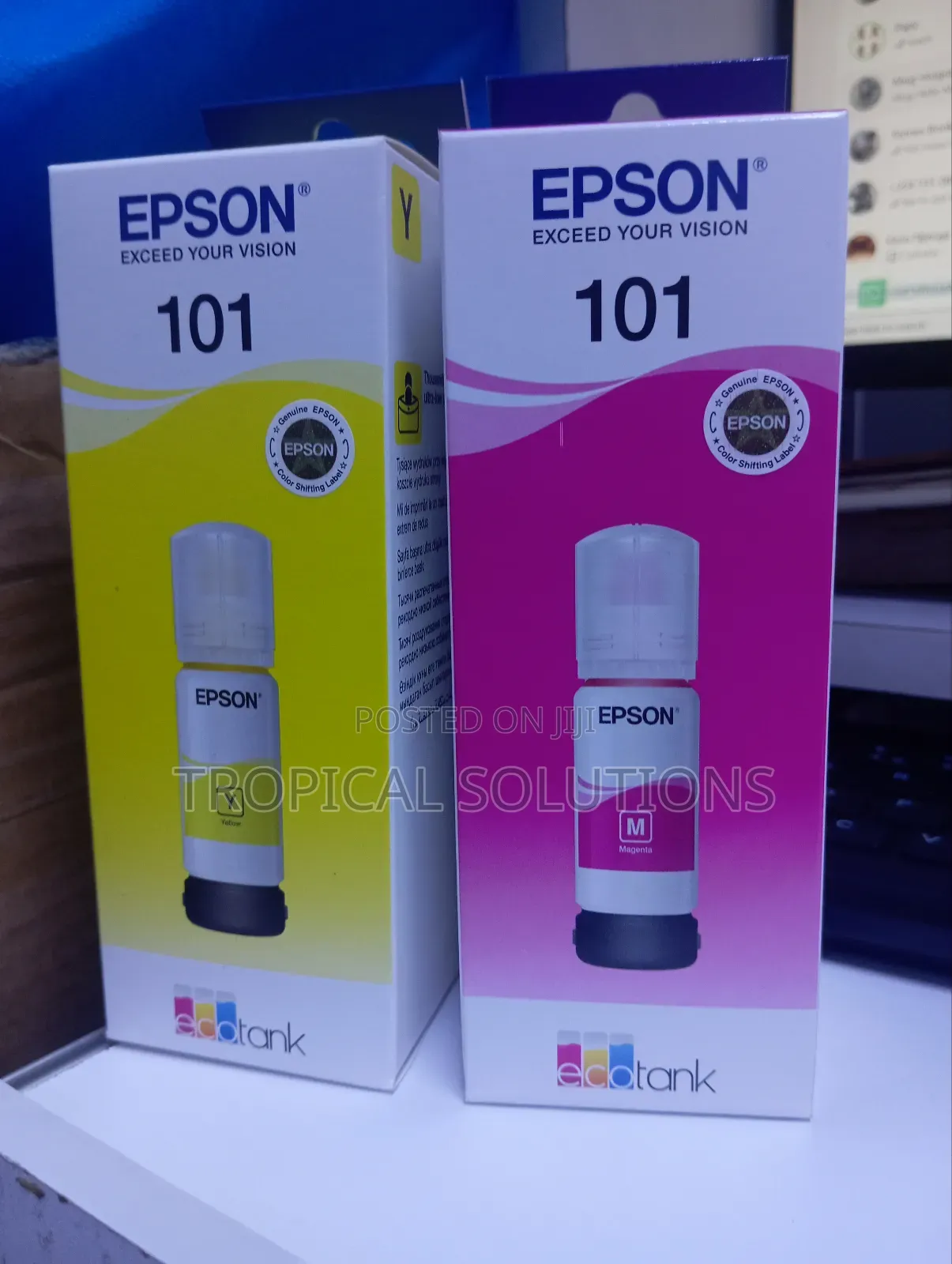 Epson 101 Ink Colour Magenta Cyan and Yellow Available