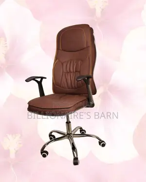 Ergonomic Executive Leather Chair | Space-Saving Padded Armrests