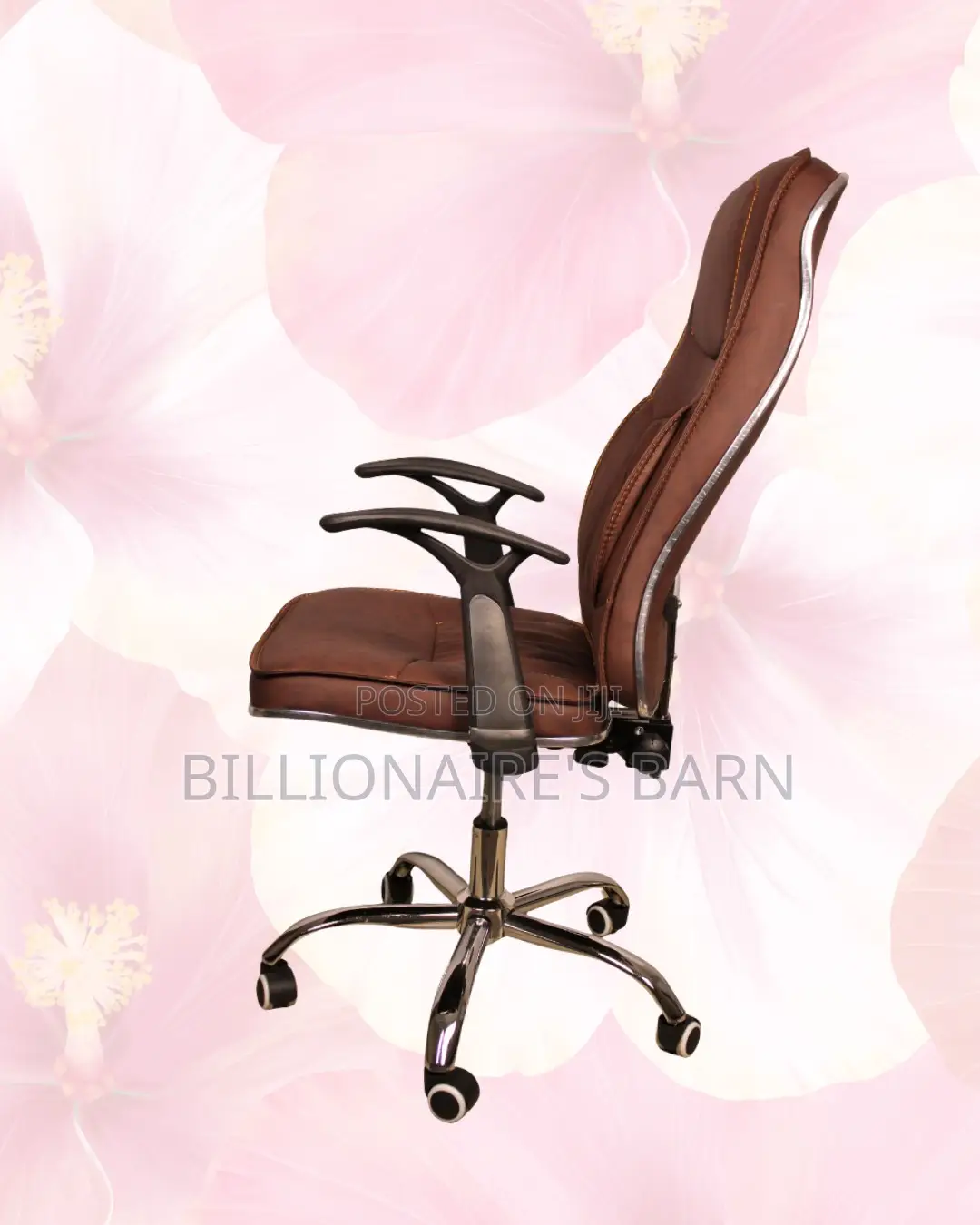 Ergonomic Executive Leather Chair | Space-Saving Padded Armrests