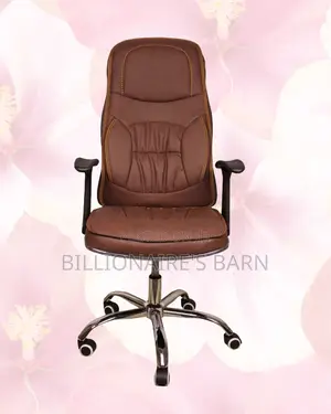 Ergonomic Executive Leather Chair | Space-Saving Padded Armrests