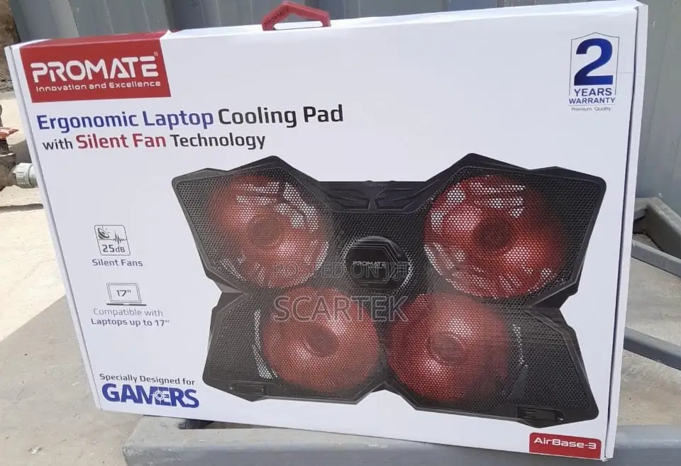 Promate Height Adjustable Ergonomic Laptop Cooling Pad