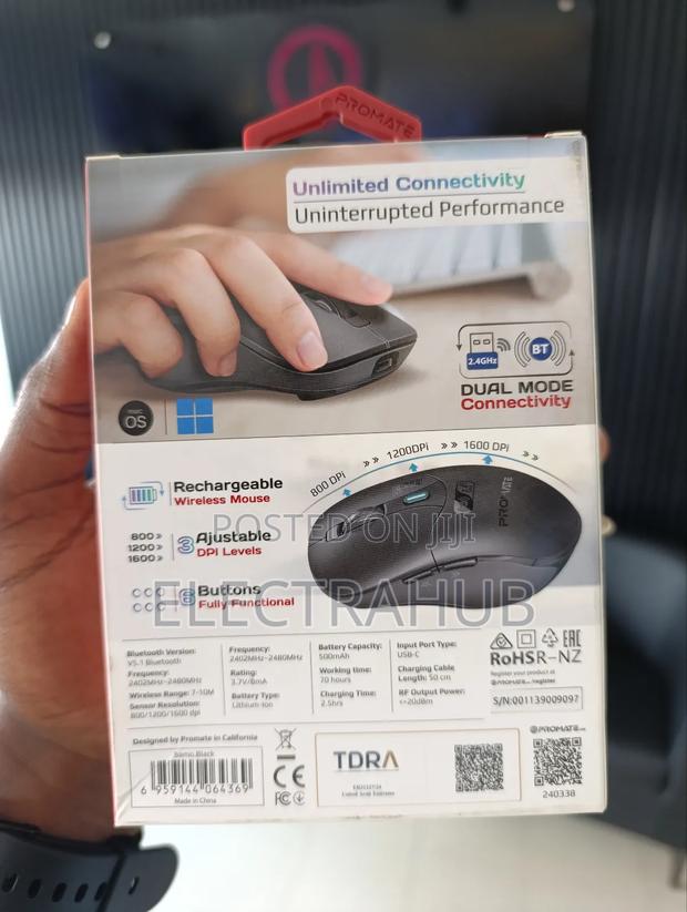 Promate Samo
Dual Mode Rechargeable Wireless Mouse - thumbnail 3
