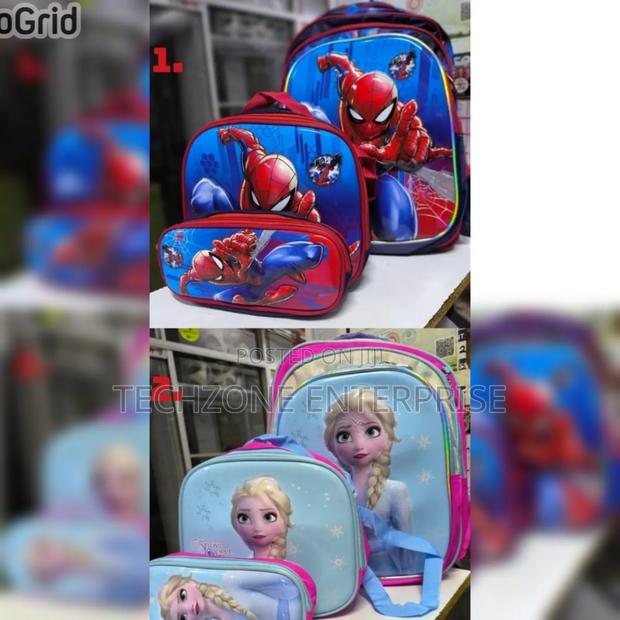 High Quality 3 in 1 Cartoon School Bag  - thumbnail 2