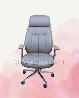 Grey Executive Leather Office Chair | Minimal Scratch-Resistant Finish