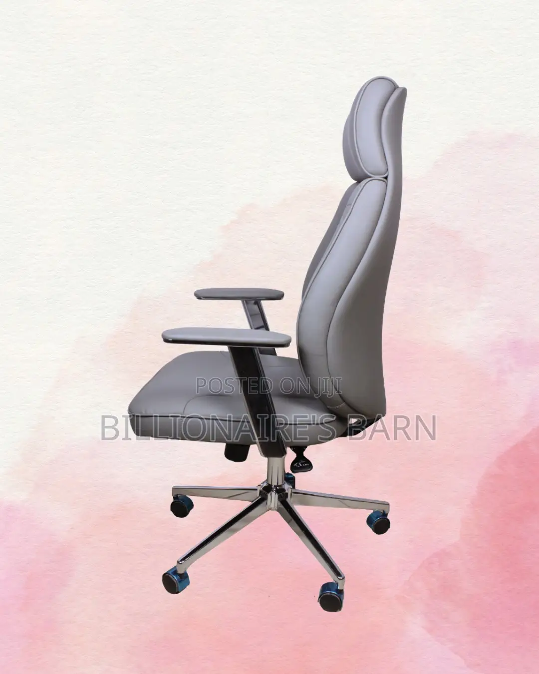 Grey Executive Leather Office Chair | Minimal Scratch-Resistant Finish