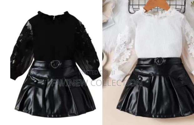 Girls Leather Skirt Set
