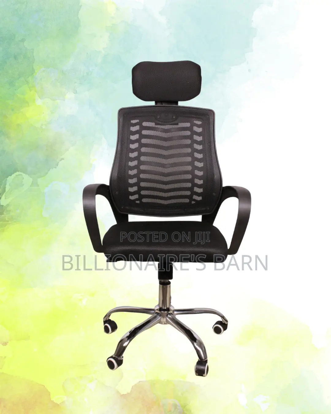 Imported Secretarial Mesh Chair | Padded Armrests