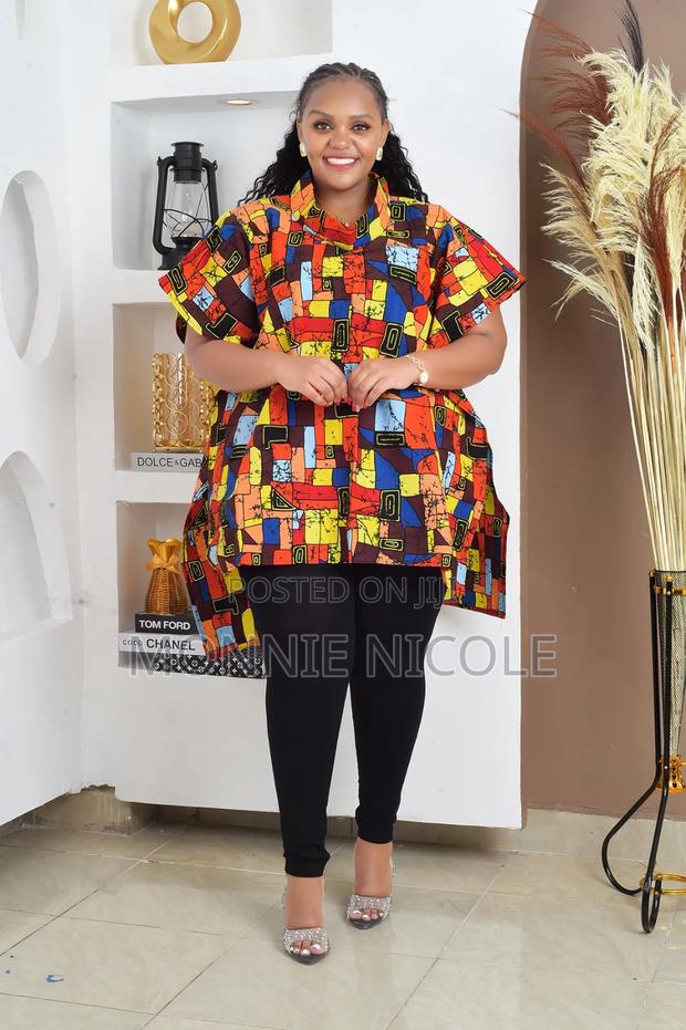 Stylish Turtleneck Ankara Plus Size Tops