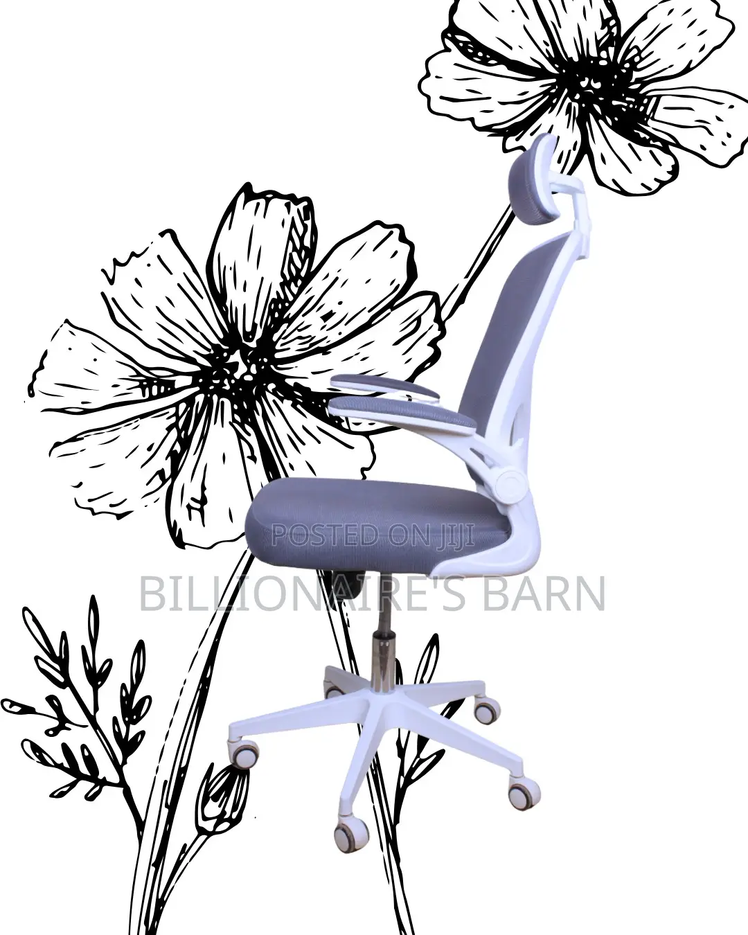 White Ergonomic Office Chair | Orthopedic Adjustable Height