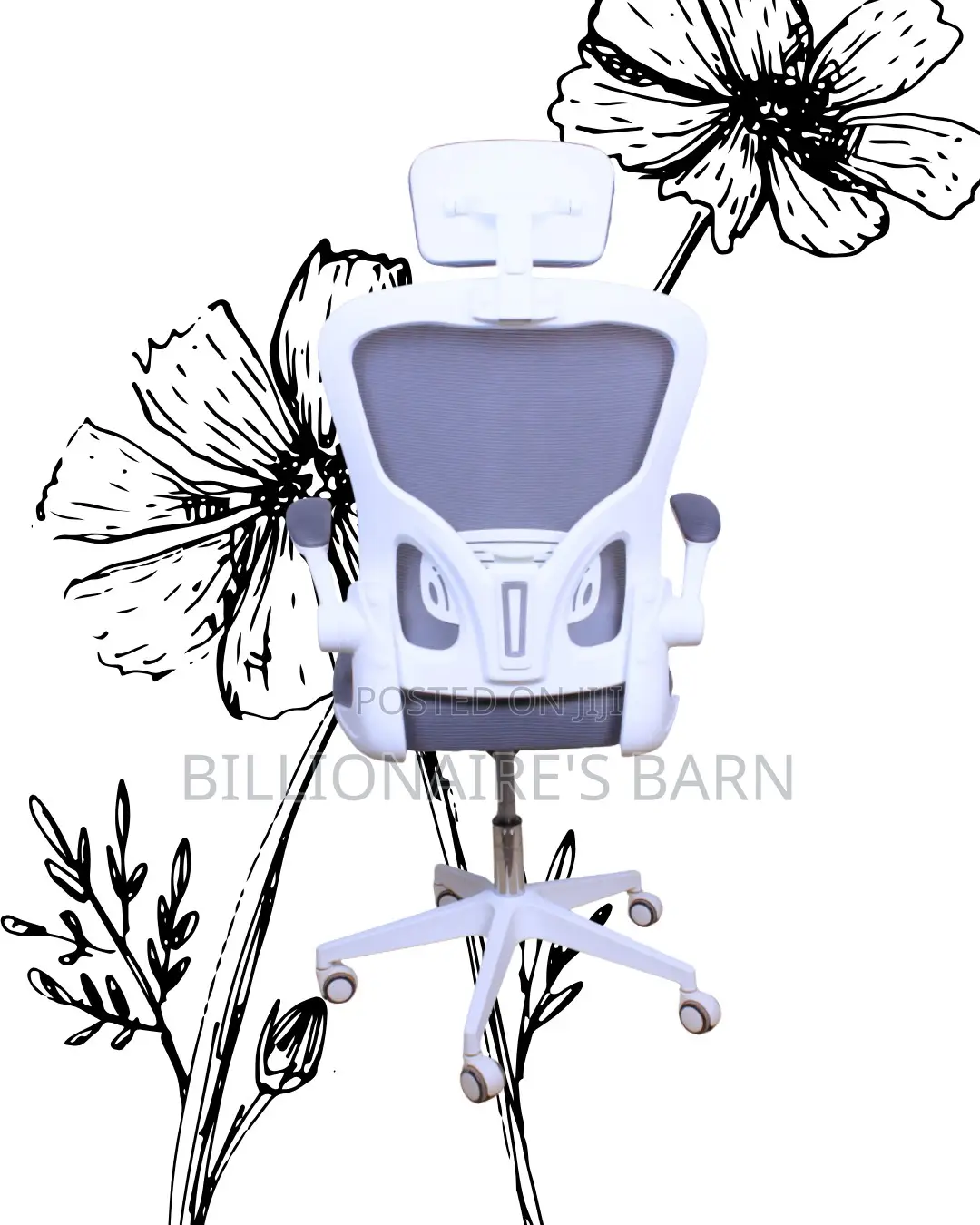 White Ergonomic Office Chair | Orthopedic Adjustable Height