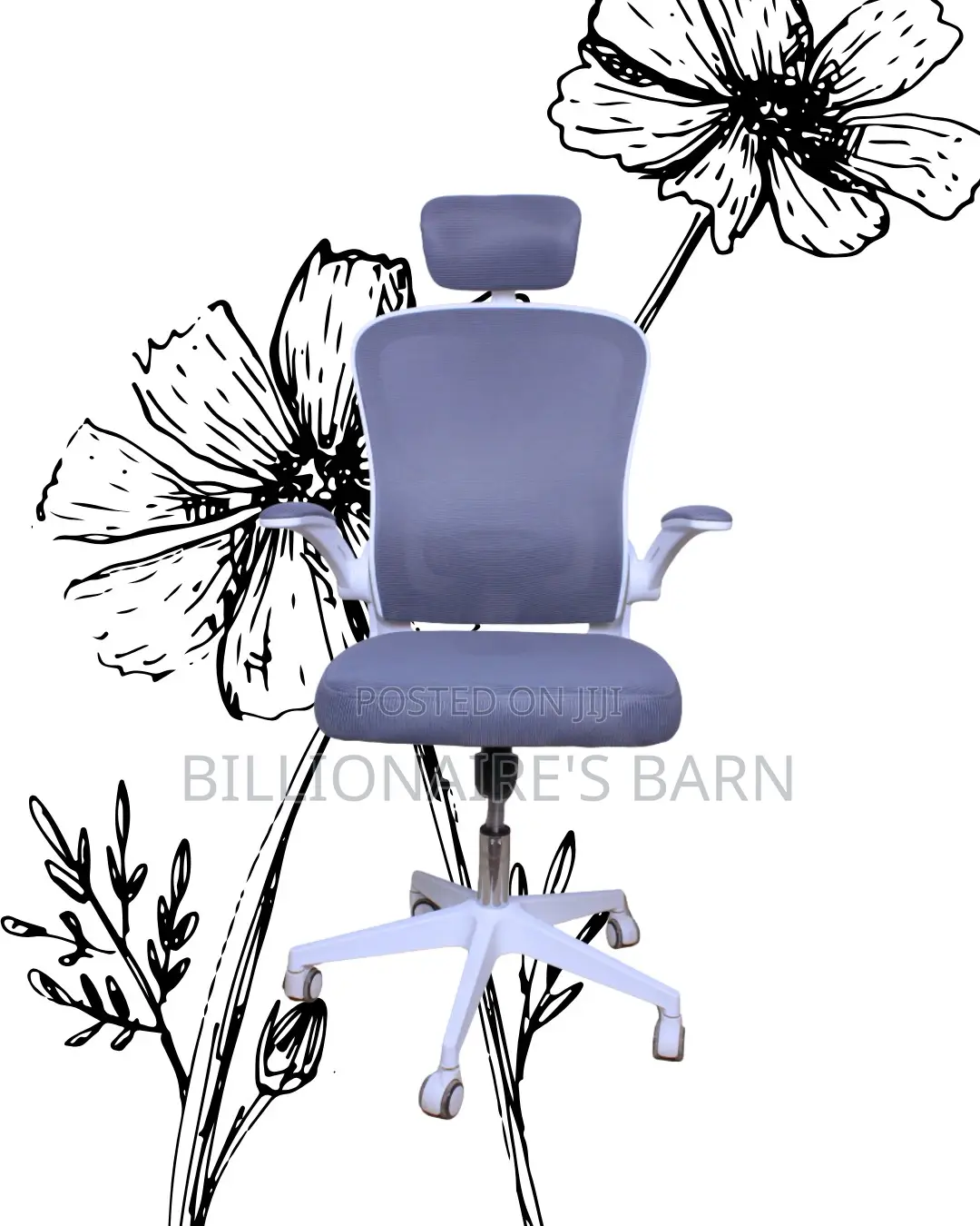 White Ergonomic Office Chair | Orthopedic Adjustable Height