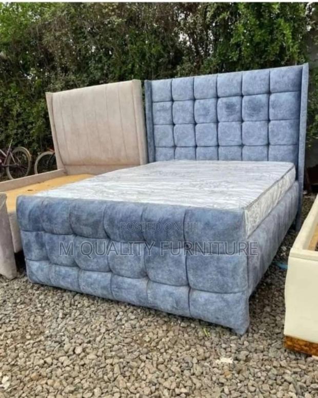 Light Gray Tufted Headboard Beds