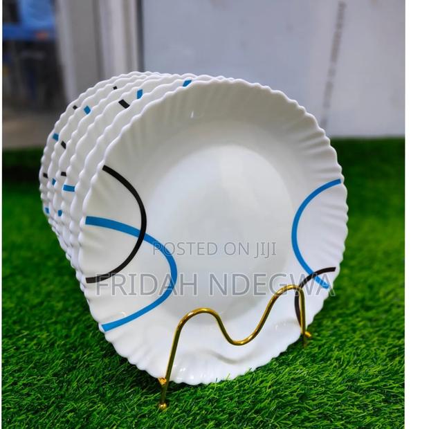 6 PCS Blue Flowered Cerated Plates - main view